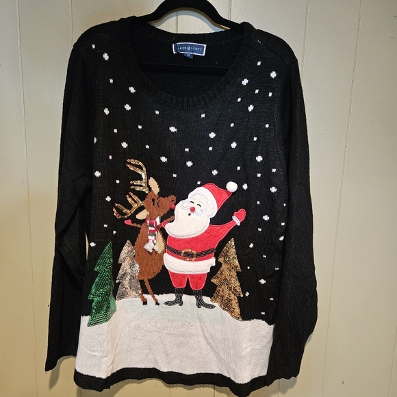 Karen Scott Plus-Size 2X Cable Knit Christmas Sweater, Holidays - Picture 1 of 5